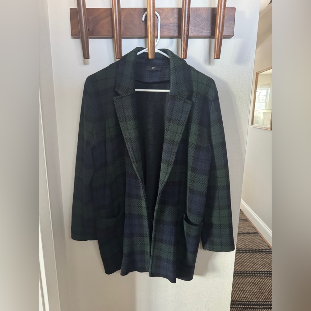 J.Crew Juliette Sweater Blazer, size S, Black Watch